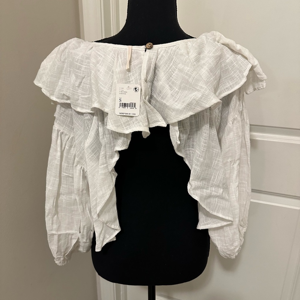 Free People Zuri Ruffle Blouse. - Picture 6 of 9